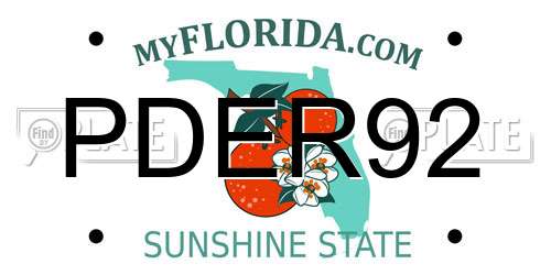 PDER92 Florida License Plate