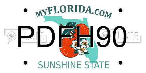PDFH90 Florida License Plate