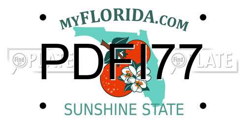PDFI77 Florida License Plate