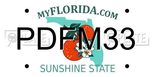 PDFM33 Florida License Plate