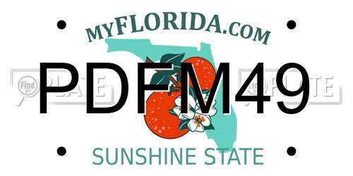 PDFM49 Florida License Plate