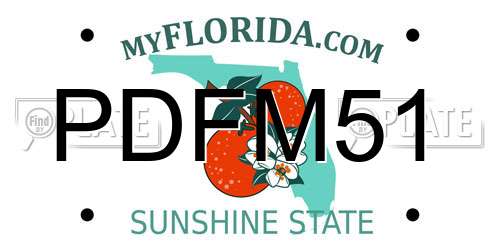 PDFM51 Florida License Plate