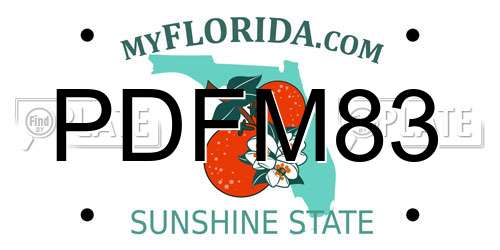 PDFM83 Florida License Plate