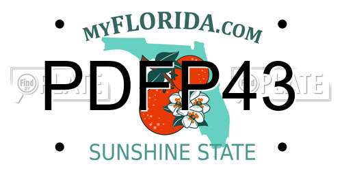 PDFP43 Florida License Plate