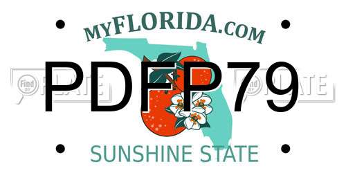 PDFP79 Florida License Plate