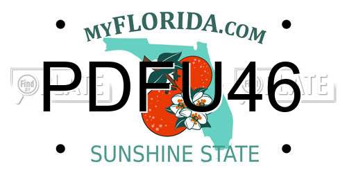 PDFU46 Florida License Plate