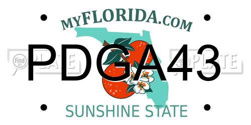 PDGA43 Florida License Plate