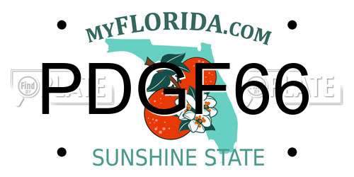 PDGF66 Florida License Plate