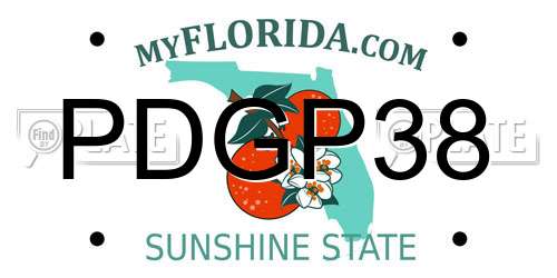 PDGP38 Florida License Plate