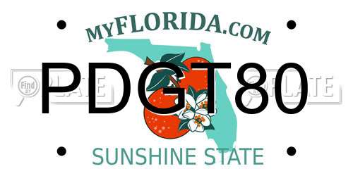 PDGT80 Florida License Plate