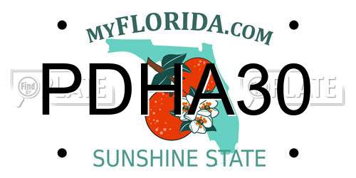 PDHA30 Florida License Plate