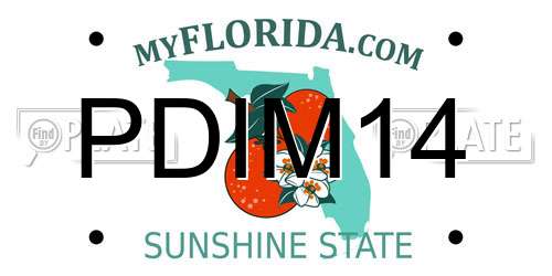 PDIM14 Florida License Plate