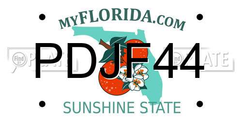 PDJF44 Florida License Plate