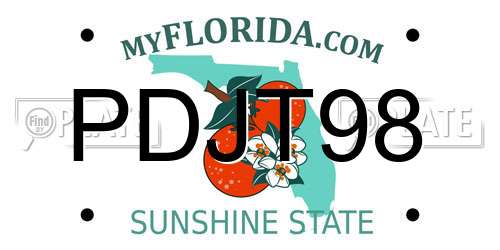 PDJT98 Florida License Plate