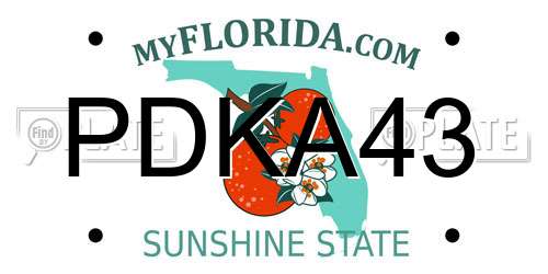 PDKA43 Florida License Plate