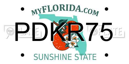 PDKR75 Florida License Plate
