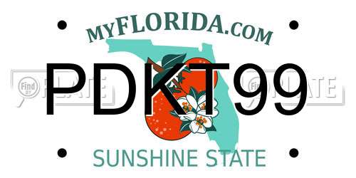 PDKT99 Florida License Plate