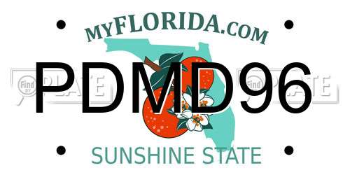 PDMD96 Florida License Plate
