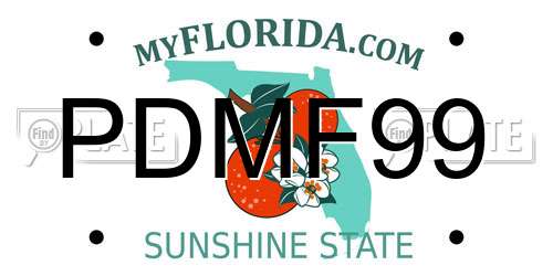 PDMF99 Florida License Plate