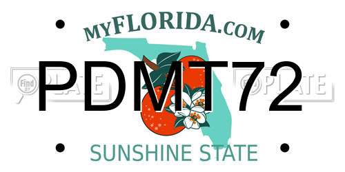 PDMT72 Florida License Plate