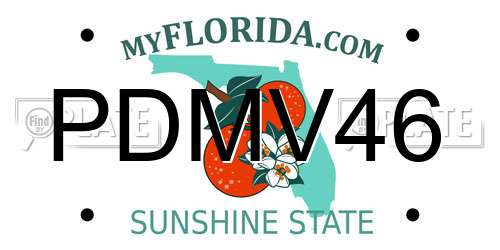 PDMV46 Florida License Plate