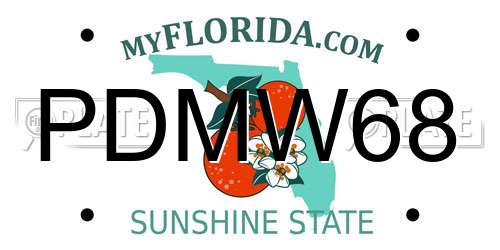 PDMW68 Florida License Plate