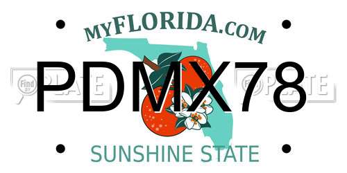 PDMX78 Florida License Plate