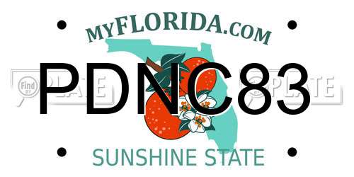 PDNC83 Florida License Plate