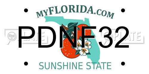 PDNF32 Florida License Plate