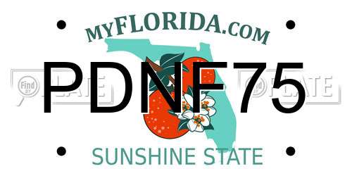 PDNF75 Florida License Plate