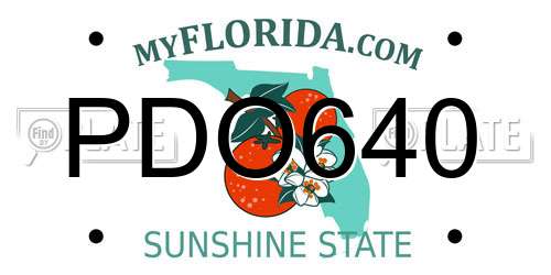 PDO640 Florida License Plate
