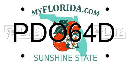 PDO64D Florida License Plate