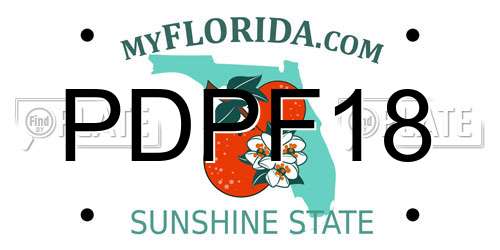 PDPF18 Florida License Plate
