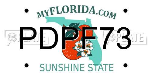 PDPF73 Florida License Plate