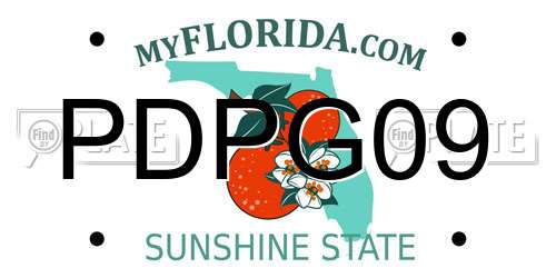 PDPG09 Florida License Plate