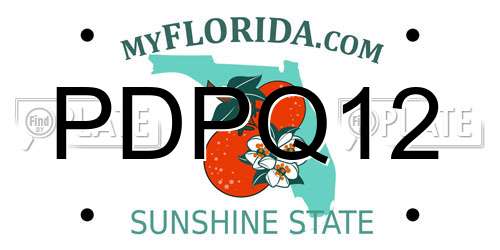 PDPQ12 Florida License Plate