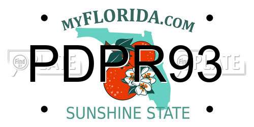 PDPR93 Florida License Plate