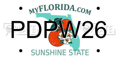 PDPW26 Florida License Plate