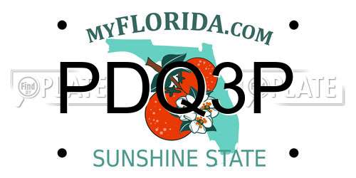 PDQ3P Florida License Plate