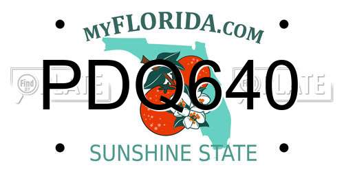 PDQ640 Florida License Plate