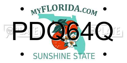 PDQ64Q Florida License Plate