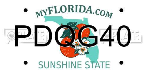 PDQG40 Florida License Plate