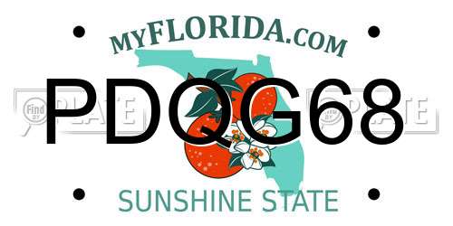 PDQG68 Florida License Plate