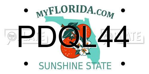 PDQL44 Florida License Plate