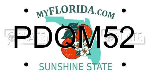 PDQM52 Florida License Plate