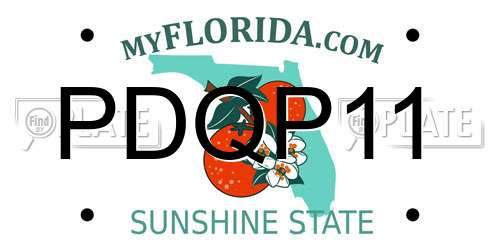 PDQP11 Florida License Plate