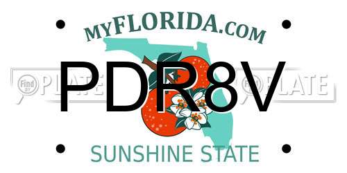 PDR8V Florida License Plate