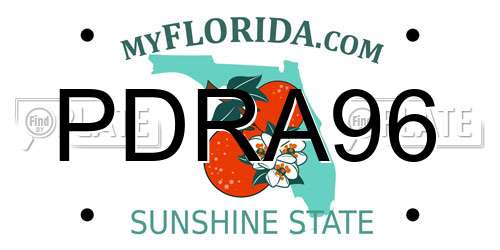 PDRA96 Florida License Plate