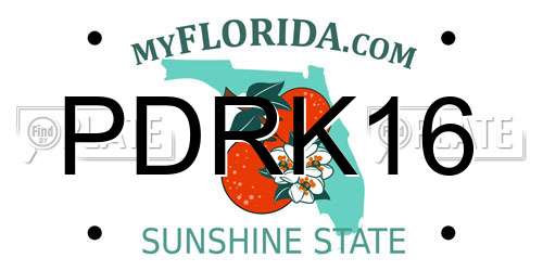 PDRK16 Florida License Plate