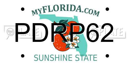 PDRP62 Florida License Plate